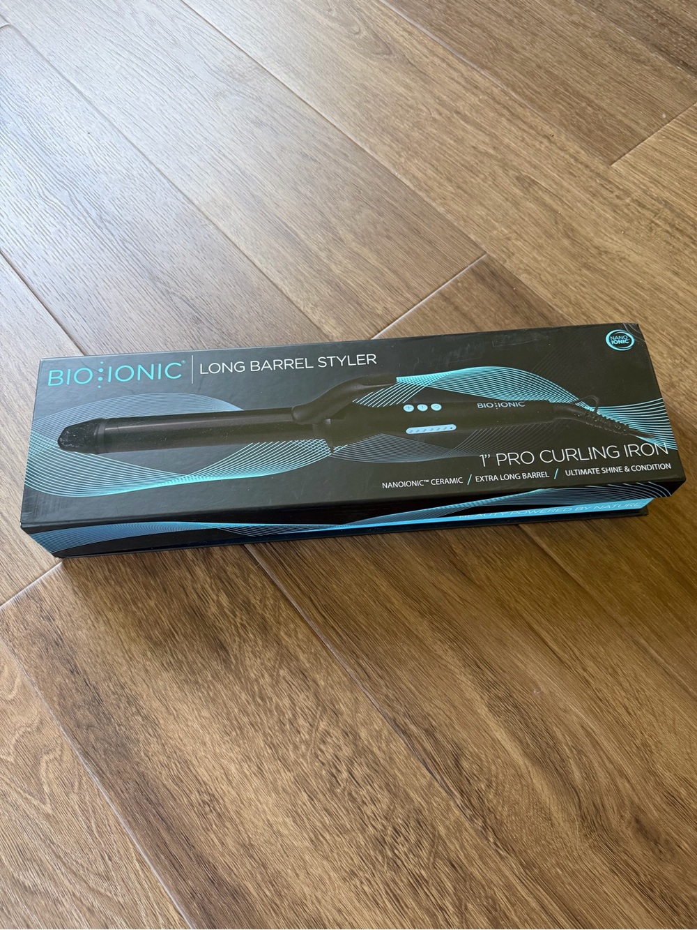 Bio Ionic 1" Pro Curling Iron - Black with Teal Accents